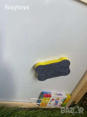 Дървена магнитна дъска със сметало, часовник и комплект магнитни букви и цифри, снимка 7 - Образователни игри - 50040917