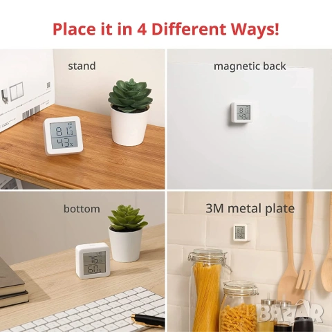 НОВ SwitchBot Thermometer & Hygrometer – Smart Temperature & Humidity Sensor, снимка 5 - Друга електроника - 53789093