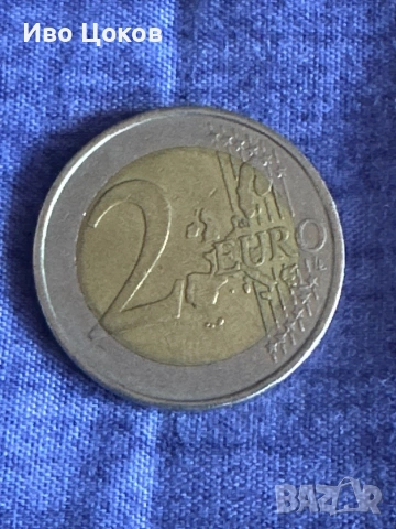 Монета от 2002 2 евро Германия с буквата D , снимка 2 - Нумизматика и бонистика - 54293043
