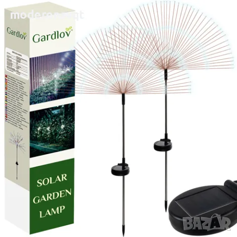 Соларна градинска лампа глухарче - комплект от 2 бр.