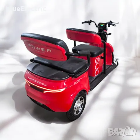 Електрическа Триместна Триколка blueElectric POWER LUX CAYENNE 2500W | 48V | 25AH | RED, снимка 3 - Мотоциклети и мототехника - 49745529