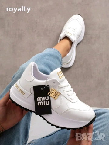 Miu Miu Бели Дамски Маратонки На Платформа 36-40 Номер