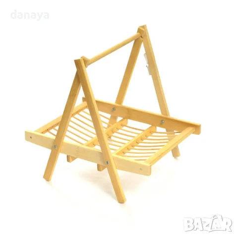 6053 Декоративен дървен поднос бамбукова фруктиера с дръжка, снимка 6 - Аксесоари за кухня - 51215743