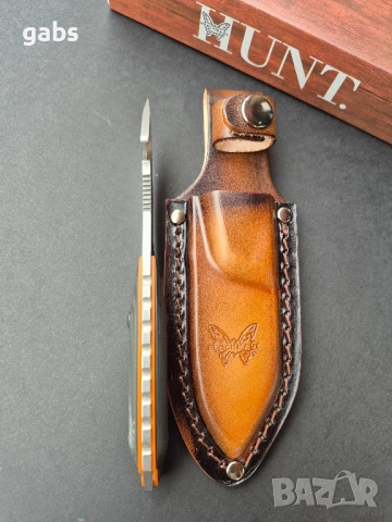 Нож Benchmade 15018 Hunt Saddle Mountain Skinner с кожена кания, снимка 9 - Ножове - 52309638