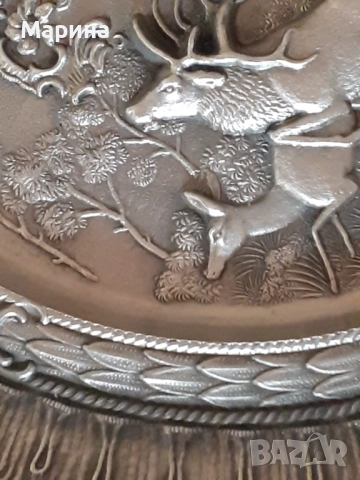 Чиния за стена, пано от калай Antik*Vintage #95, снимка 4 - Антикварни и старинни предмети - 52172355