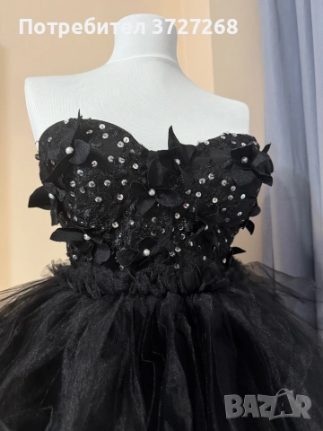 Къса черна бална рокля, снимка 3 - Рокли - 53598192