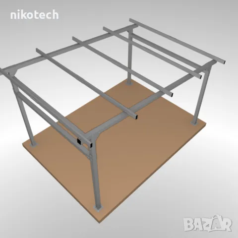 Метална конструкция за къща, бунгало, навес, гараж 5.5х3.2 = 17.6 m², снимка 4 - Други машини и части - 46941995