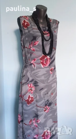 L / XL "Butz Moda" / Флорална рокля с цепки , снимка 8 - Рокли - 50513440
