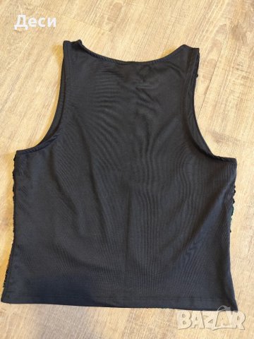 къс топ с пайети на H&M, снимка 4 - Корсети, бюстиета, топове - 50242393