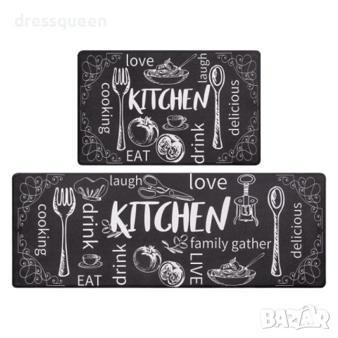 4572 Сет от 2 Водоустойчиви Килимчета с Гумирана Основа, снимка 6 - Пътеки - 53813268