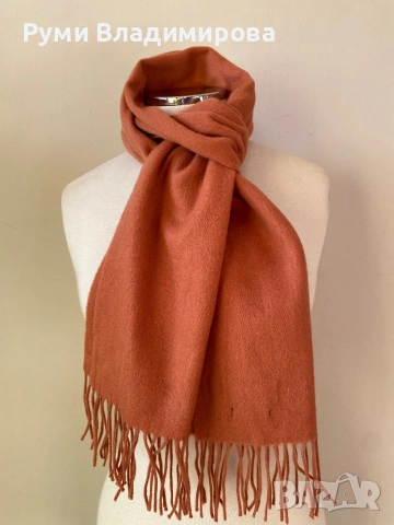 Оранжев шал от кашмир/ различни видове, снимка 4 - Шалове - 47002157