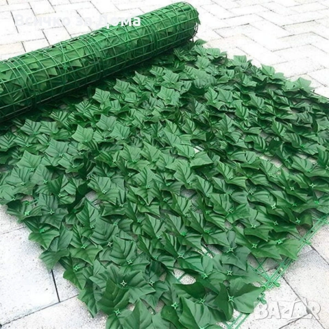 Ограда от зелени листа - 3 x 0,5 м, снимка 4 - Градински мебели, декорация  - 53479458