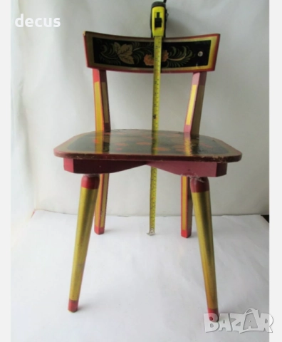 Оригинален съветски ръчно изработен детски стол, винтидж, снимка 5 - Антикварни и старинни предмети - 51456717
