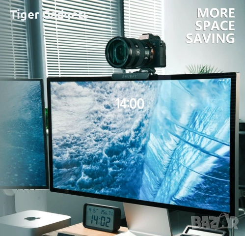 RAUBAY CM02 стойка за камера и фотоапарат за монитор с щипка 1/4", снимка 6 - Чанти, стативи, аксесоари - 54004259