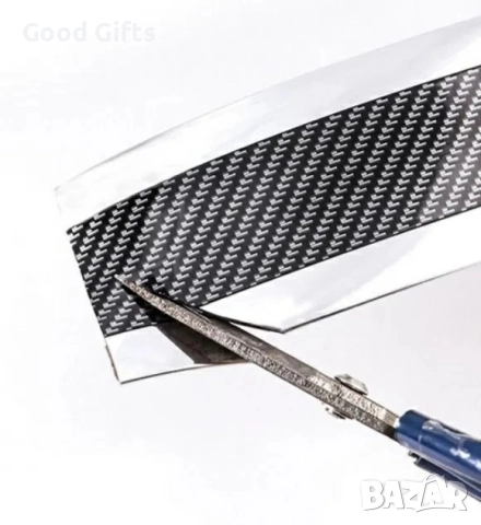 Карбонова Декоративна лайсна Silver/Carbon 5 см x 2.5 м – универсална защитна лайсна с луксозен ефек, снимка 3 - Аксесоари и консумативи - 52131403