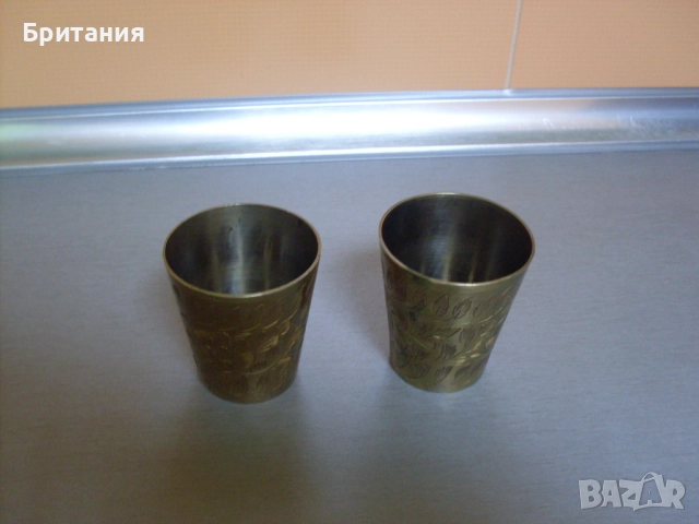 Бронзови чашки и подложки- комплект., снимка 7 - Антикварни и старинни предмети - 52920243