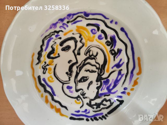 Рисувана чиния, снимка 4 - Картини - 45482778