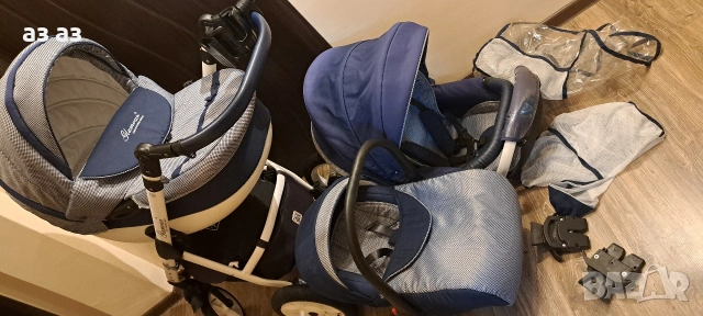 Комбинирана детска количка с всички екстри 3в1-дъждобран,човалчета,комарник,чанта...