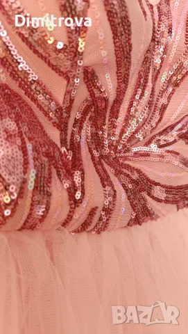 Елегантна бална рокля в розово, снимка 3 - Рокли - 51701394