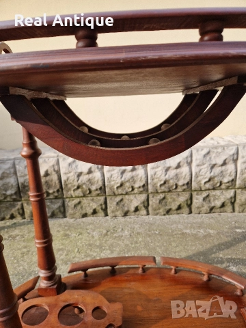 Страхотна антикварна белгийска количка за сервиране масив дърворезба , снимка 9 - Антикварни и старинни предмети - 52653390