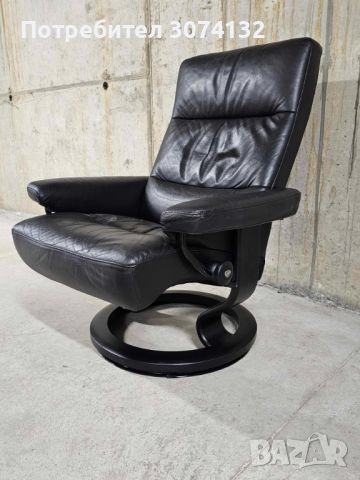 Кресло и табуретка от естествена кожа с релакс функция, снимка 4 - Дивани и мека мебел - 45595042