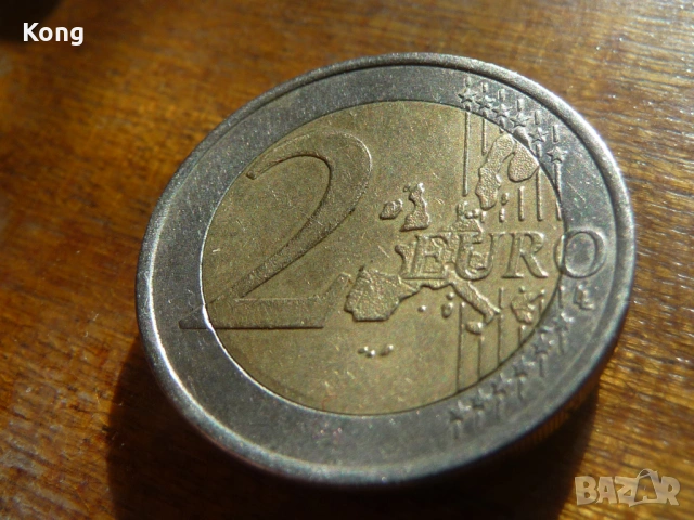 2002 г. Гърция МОНЕТА 2 ЕВРО с буквата S в звездата Отлично състояние Greece 2 EURO coin, снимка 2 - Нумизматика и бонистика - 53484401
