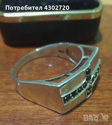 Мъжки сребърен 925 пръстен, 21 мм.