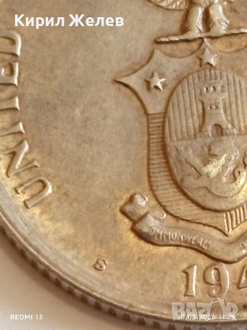 Сребърна монета 5 сентавос 1944г. Филипините Администрация на САЩ 48038, снимка 4 - Нумизматика и бонистика - 53779015