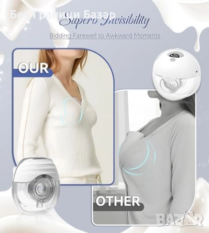 Нова Безжична помпа за кърма с бързо зареждане и ергономичен дизайн KISSBOBO GLE10, снимка 4 - Помпи за кърма - 51647382