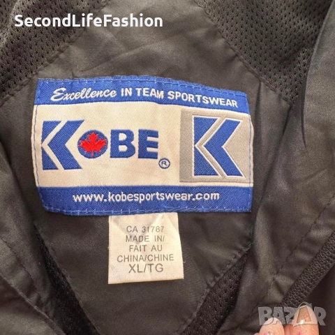 Винтидж яке Kobe мъжко размер XL, черно, ветровка , 90-те, снимка 2 - Сака - 52496314