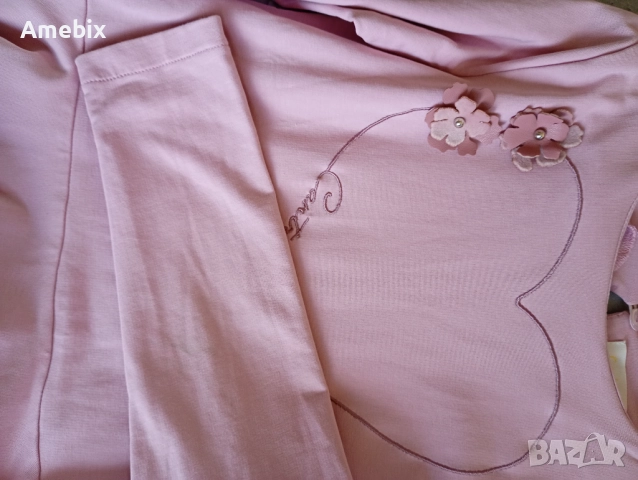 Памучна удобна рокличка с дълъг ръкав за дете размер 146см