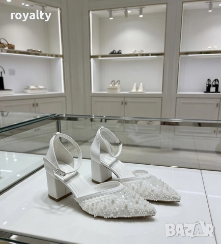 Сандали на ток - бяла кожа, снимка 2 - Сандали - 54029492