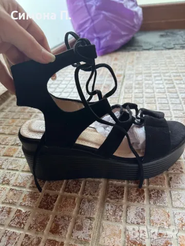 Черни сандали ултралеки, снимка 3 - Сандали - 50400373