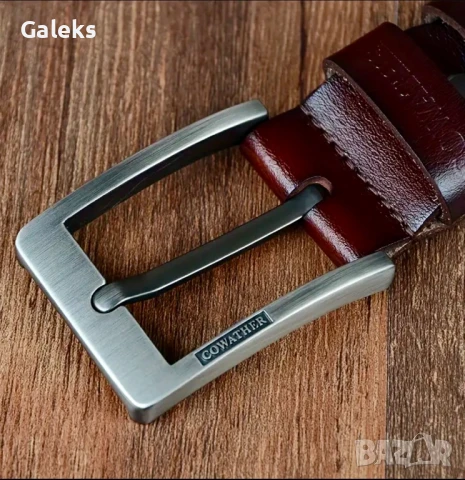 Мъжки, Стилни и спортни кожени колани COWATHER* Кафяви и Черни /Естест. кожа!, снимка 10 - Колани - 49757147