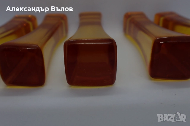 Стар Комплект от 5 бр Поставки за Прибори Луцит Сервиране Изискано Хранене , снимка 6 - Други ценни предмети - 52910888