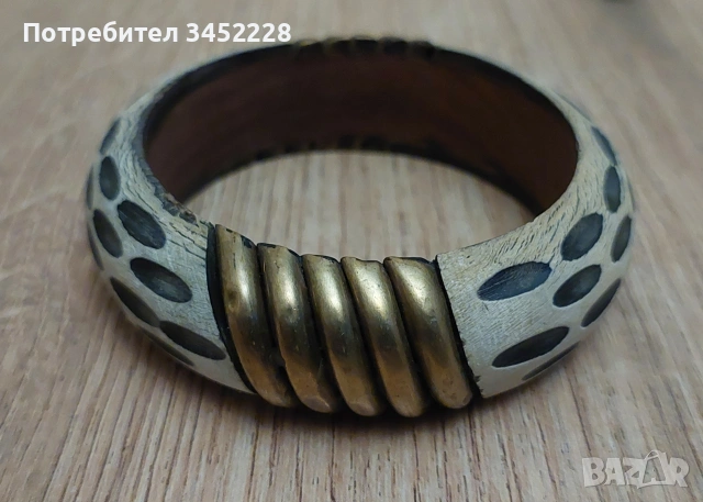 гривна дърво и месинг за ценители , снимка 5 - Гривни - 53214185