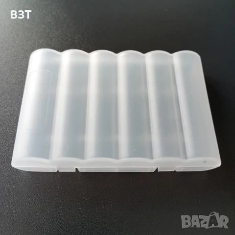 КУТИЯ ЗА СЪХРАНЕНИЕ НА 6/8 БРОЯ БАТЕРИИ AA/AAA ПЛАСТМАСОВА ПРОЗРАЧНА БЯЛА, снимка 2 - Кутии за съхранение - 53498912