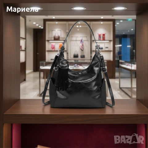 Дамска чанта с висулка и странични джобове в 7 цвята — стилна, вместителна и практична, снимка 6 - Чанти - 53342099