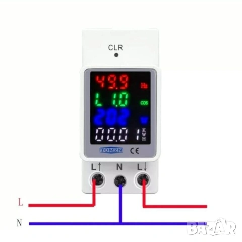 Контролен електромер TOMZN 4 в 1 за DIN рейка | 100A, снимка 3 - Друга електроника - 39871159