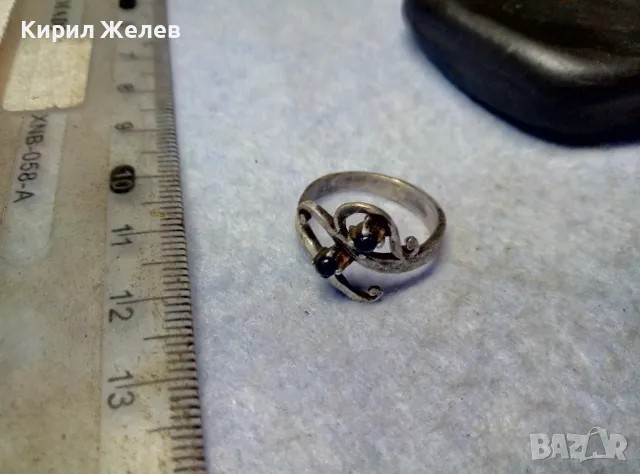 СТАРИНЕН СКЪПОЦЕНЕН СРЕБЪРЕН ПРЪСТЕН СРЕБРО ВИСОКА ПРОБА с ЧЕРЕН ОНИКС РЯДКА АРТ ИЗРАБОТКА 47961, снимка 14 - Антикварни и старинни предмети - 49757575