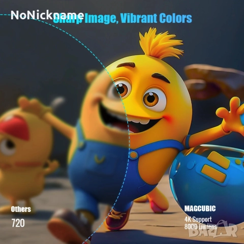 Magcubic HY300 Pro+ 4K Android 11 Преносим проектор 8000 лумена WiFi6, BT5.4 Външно кино 5W HiFi, снимка 4 - Плейъри, домашно кино, прожектори - 52650497