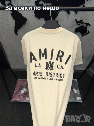 Amiri Мъжка Бяла Тениска👕Мъжка Блуза С Къс Ръкав В Бял Цвят Амири Код MensPoint15