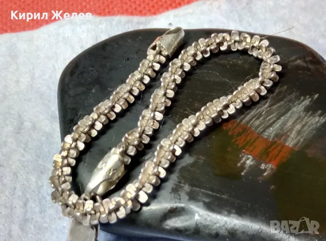 СТИЛНА ВИНТИДЖ АРТ СРЕБЪРНА ГРИВНА СРЕБРО 925 ДИЗАЙНЕРСКА КРАСИВА ПЛЕТКА 14939, снимка 4 - Гривни - 49916719