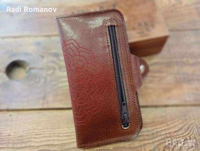 Ръчно изработен дамски кожен портфейл , снимка 2 - Портфейли, портмонета - 54228694