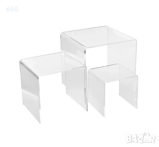 Комплект от три акрилни повдигачи за излагане на всякакви стоки в търговски обекти, снимка 3 - Други стоки за дома - 53631645