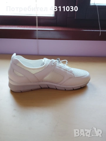 Бели обувки от естествена кожа и текстил 40 номер, снимка 6 - Дамски ежедневни обувки - 54223748