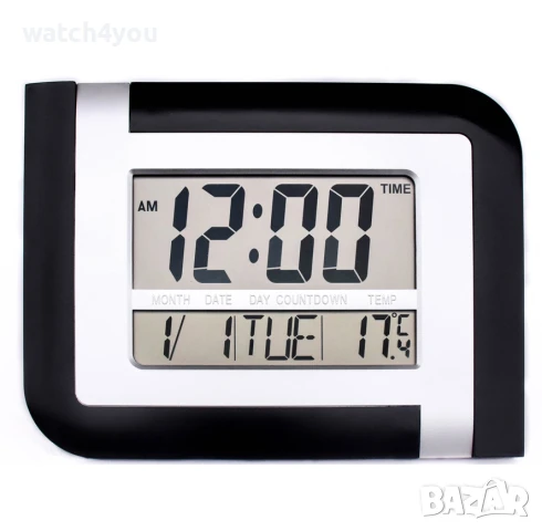 КАЧЕСТВЕН ДИГИТАЛЕН СТЕНЕН/ НАСТОЛЕН ЧАСОВНИК С ТЕМПЕРАТУРА.ЕЛЕКТРОННИ СТЕННИ ЧАСОВНИЦИ ГОЛЕМИ ЦИФРИ, снимка 2 - Стенни часовници - 30676537