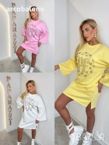 Дамска рокля-суитшърт Glam Crystal PF, 3цвята 