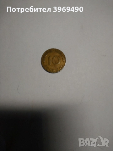 Монета 10 пфенига 1949 г., снимка 2 - Нумизматика и бонистика - 52301620