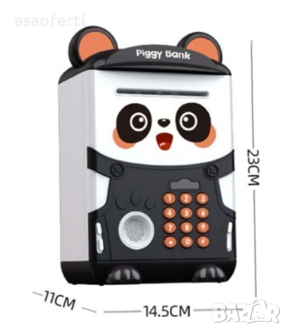 🐼 Детска Електронна Касичка „Панда“ – Сейф с Код и Автоматично Засмукване на Банкноти, снимка 2 - Образователни игри - 52558018